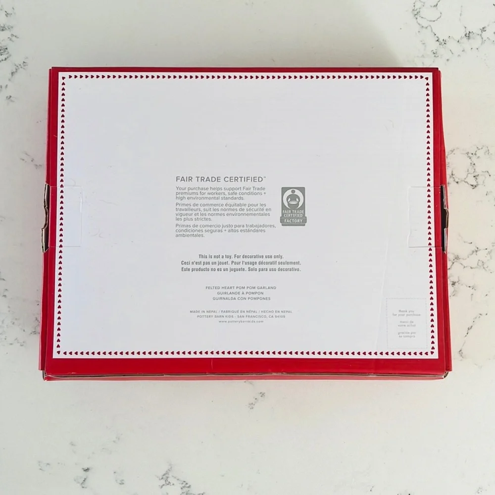 Pottery Barn Kids Felted Wool Heart Pom-Pom Garland - Picture 9 of 13